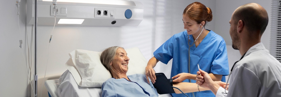 Front View Nurses Team At Hospital