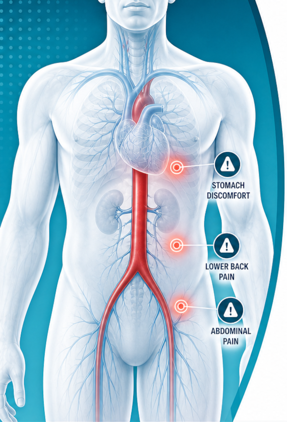 Illustration of the abdominal aorta