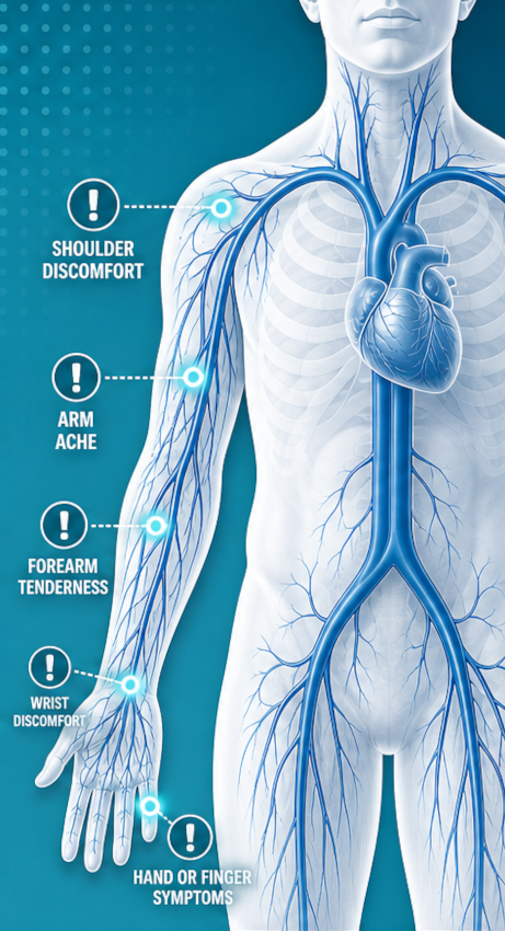Illustration of upper extremity veins